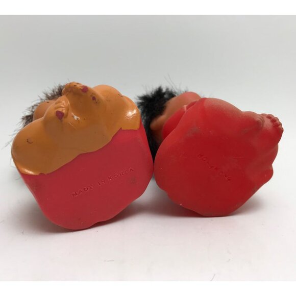 Vintage Moody Rubber Baby Dolls Rooted Hair Funny Faces - Picture 5 of 5